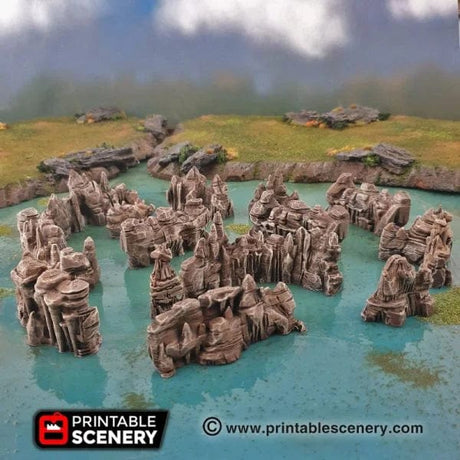 Tabletop Terrain Scatter Terrain Low Grotto Walls - Fantasy Scatter Terrain