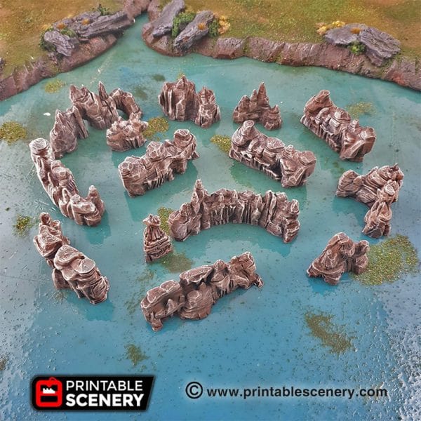 Tabletop Terrain Scatter Terrain Low Grotto Walls - Fantasy Scatter Terrain