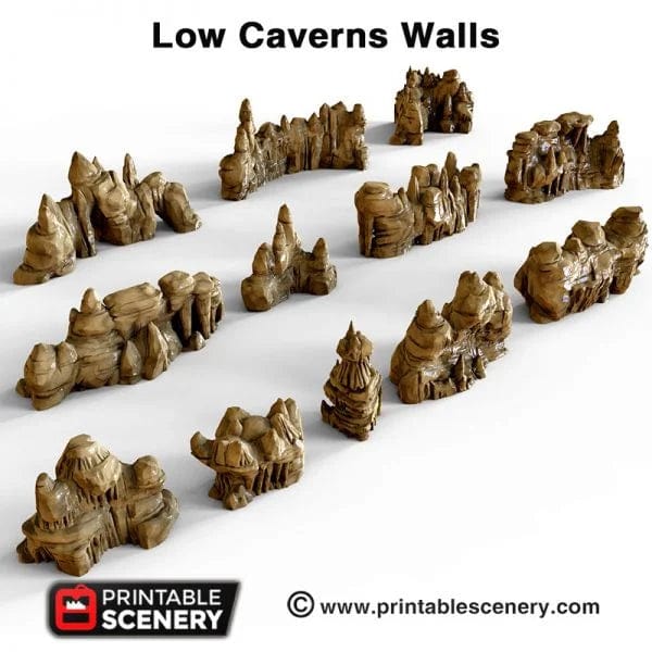 Tabletop Terrain Scatter Terrain Low Grotto Walls - Fantasy Scatter Terrain