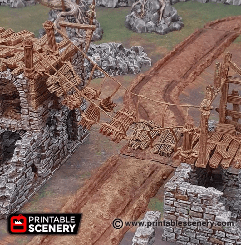 Tabletop Terrain Scatter Terrain Rope Bridge - Fantasy