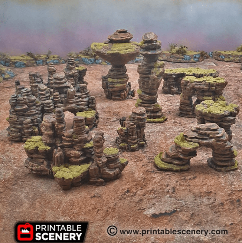 Tabletop Terrain Scatter Terrain Sci-Fi Desert Canyon Rocks - Scatter Terrain