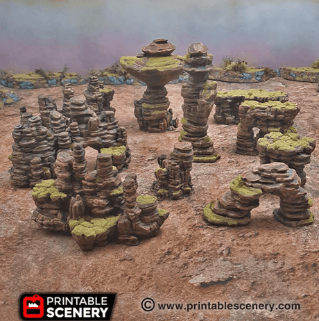 Tabletop Terrain Scatter Terrain Sci-Fi Desert Canyon Rocks - Scatter Terrain
