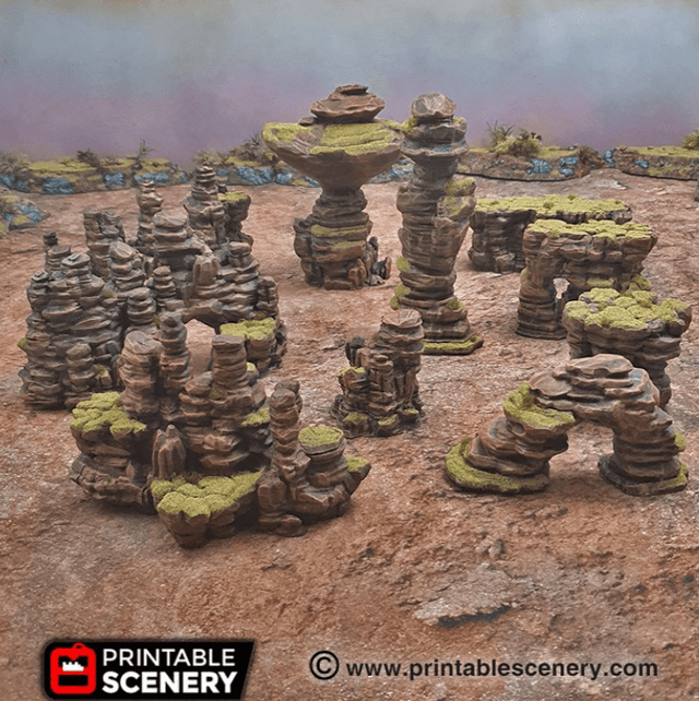 Tabletop Terrain Scatter Terrain Sci-Fi Desert Canyon Rocks - Scatter Terrain
