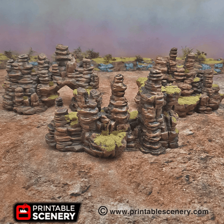 Tabletop Terrain Scatter Terrain Sci-Fi Desert Canyon Rocks - Scatter Terrain