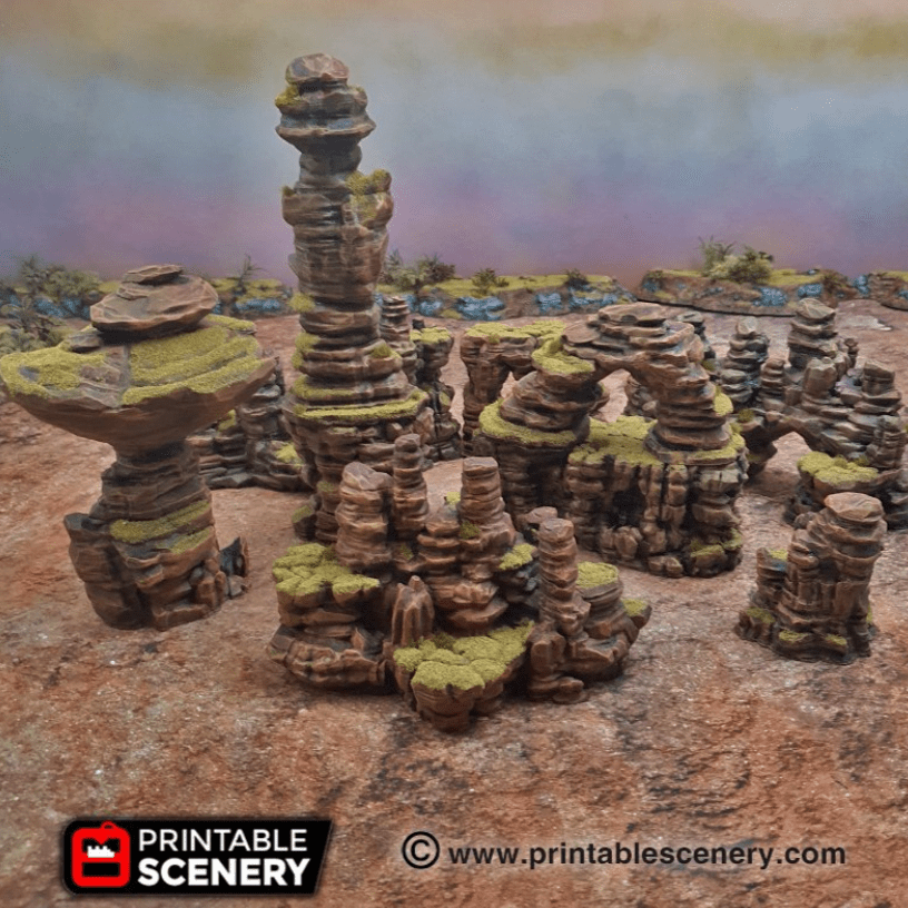 Tabletop Terrain Scatter Terrain Sci-Fi Desert Canyon Rocks - Scatter Terrain