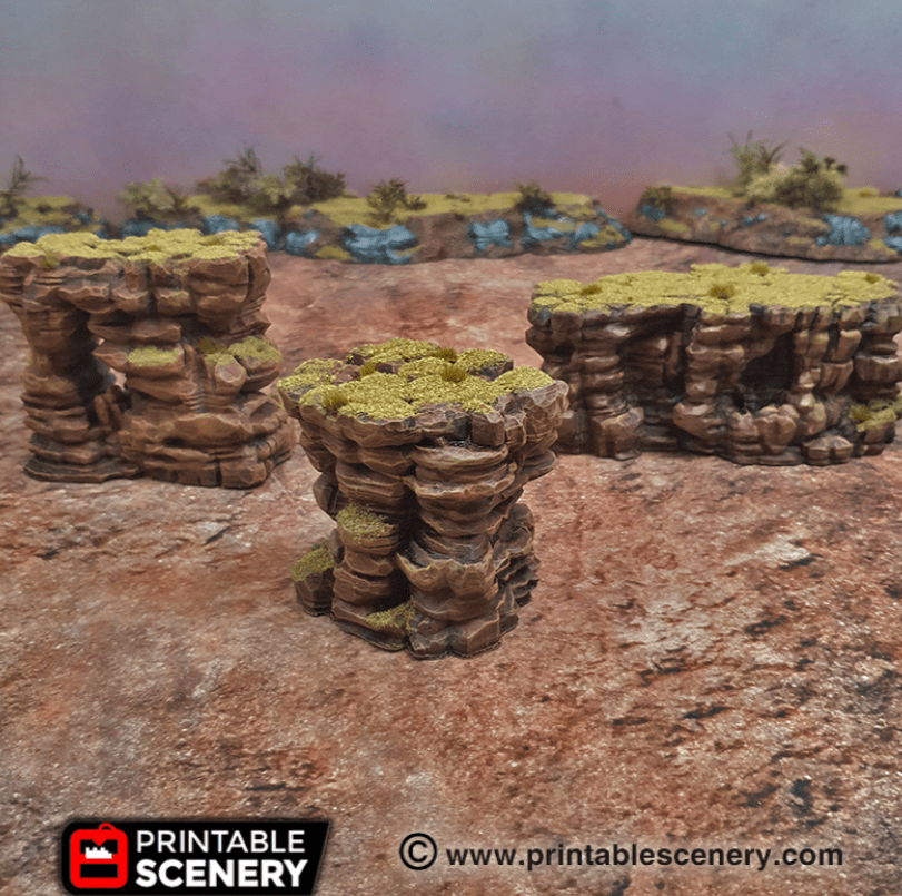 Tabletop Terrain Scatter Terrain Sci-Fi Desert Canyon Rocks - Scatter Terrain