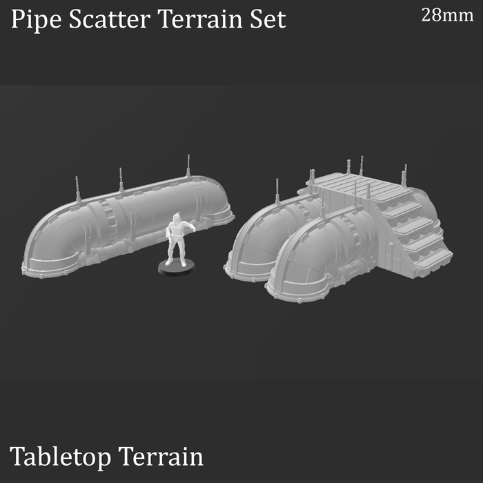 Tabletop Terrain Scatter Terrain Sci-Fi Futuristic Pipe Scatter Terrain