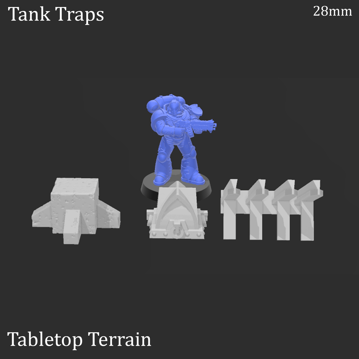 Tabletop Terrain Scatter Terrain Tank Traps - WWII Scatter Terrain