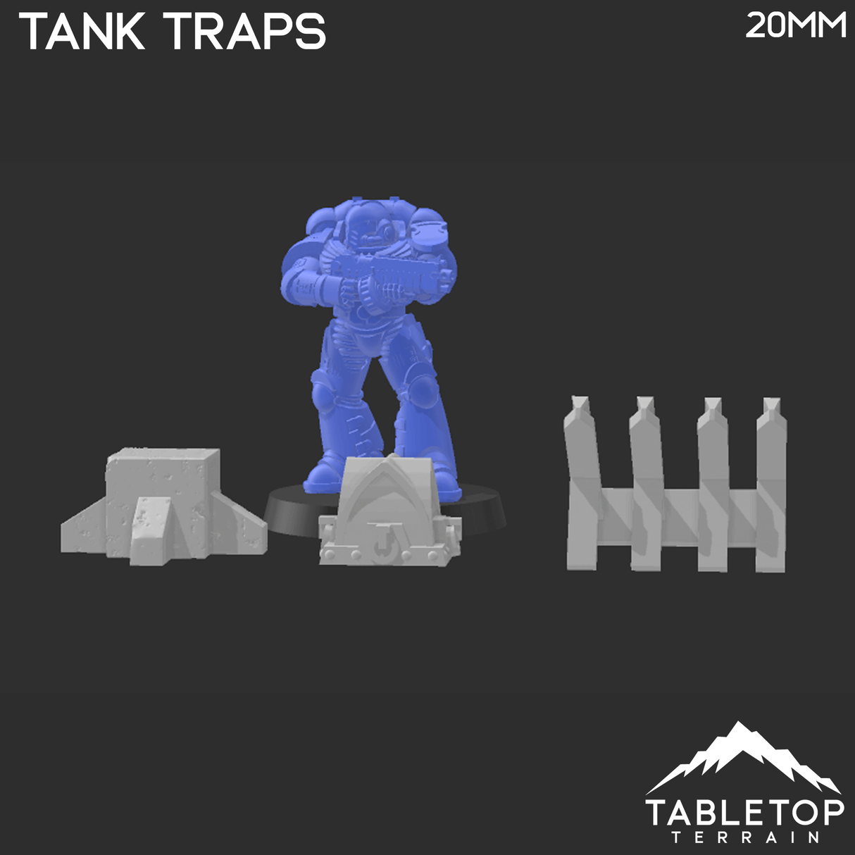 Tabletop Terrain Scatter Terrain Tank Traps - WWII Scatter Terrain