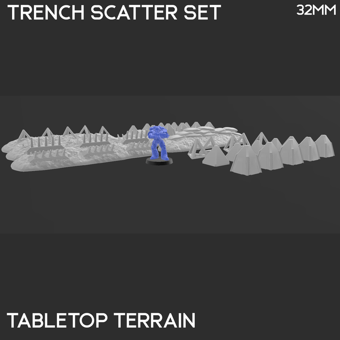 Tabletop Terrain Scatter Terrain Trench Scatter Set - 40k Terrain