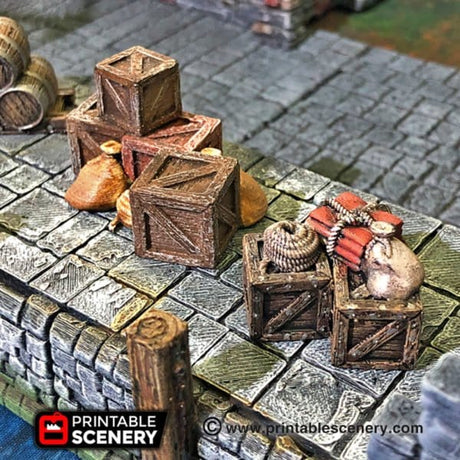 Tabletop Terrain Ship Cargo Piles - Pirate Scatter Terrain