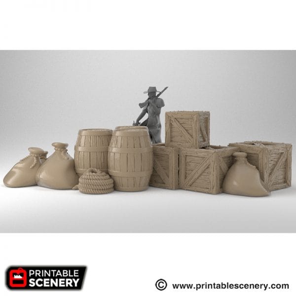 Tabletop Terrain Ship Cargo Piles - Pirate Scatter Terrain