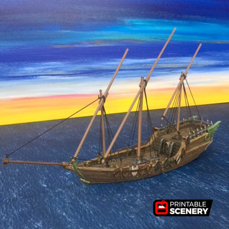Tabletop Terrain Ship Dhow - Merchant Ship