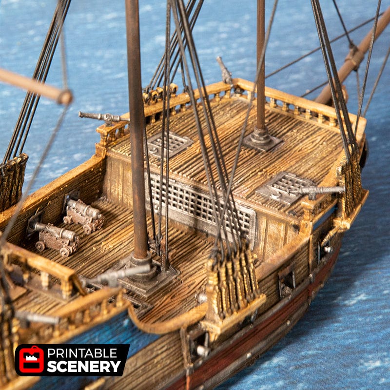 Tabletop Terrain Ship Frigate Mk2 - Pirate Ship