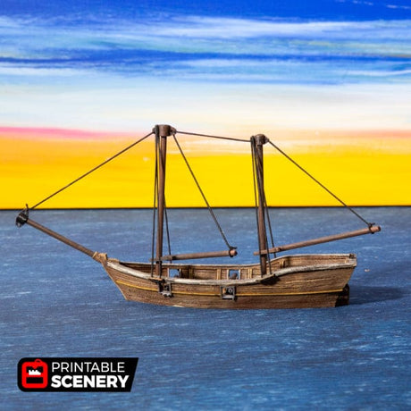 Tabletop Terrain Ship Skiff - Pirate Ship