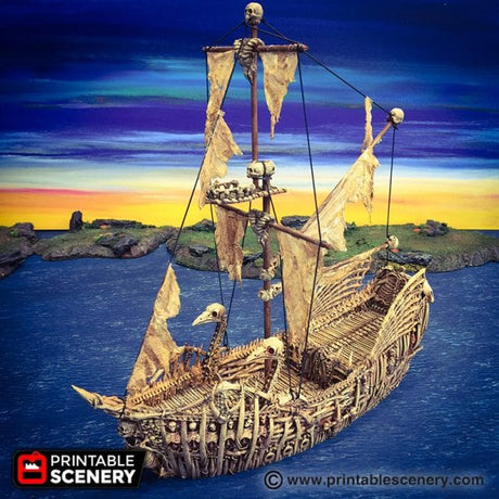 Tabletop Terrain Ship Undead Fluyt - Undead Pirate Ship