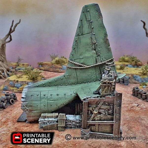 Tabletop Terrain Terrain Cargo Plane Rampart Entrance - Apocalyptic Terrain
