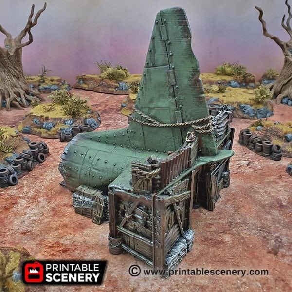 Tabletop Terrain Terrain Cargo Plane Rampart Entrance - Apocalyptic Terrain