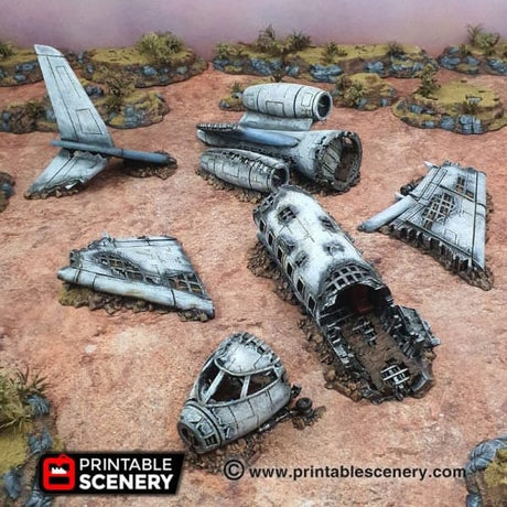 Tabletop Terrain Terrain Crashed Airplane - Apocalyptic Terrain
