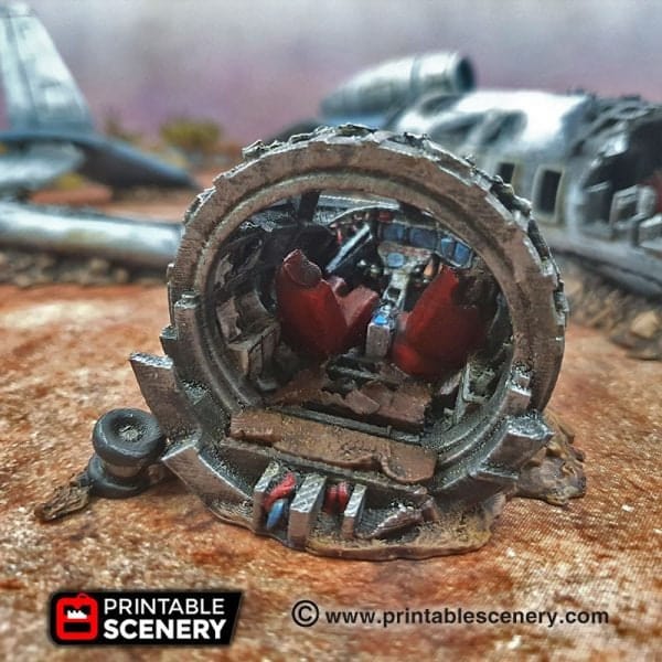 Tabletop Terrain Terrain Crashed Airplane - Apocalyptic Terrain