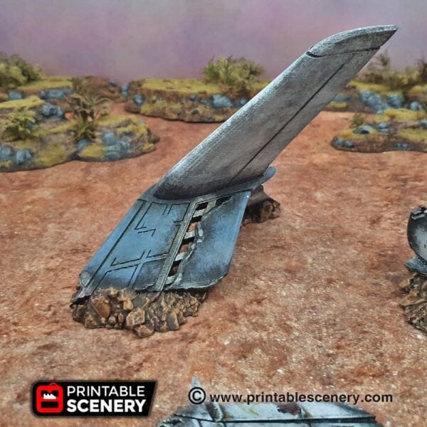 Tabletop Terrain Terrain Crashed Airplane - Apocalyptic Terrain