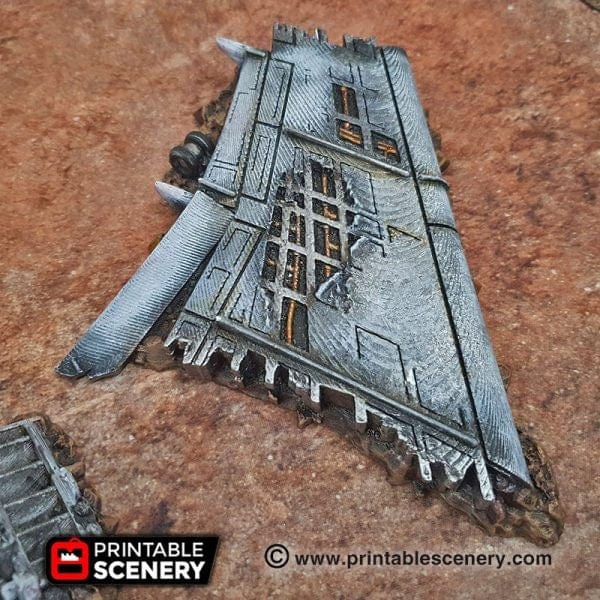 Tabletop Terrain Terrain Crashed Airplane - Apocalyptic Terrain