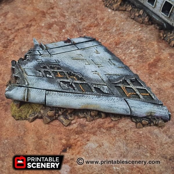 Tabletop Terrain Terrain Crashed Airplane - Apocalyptic Terrain