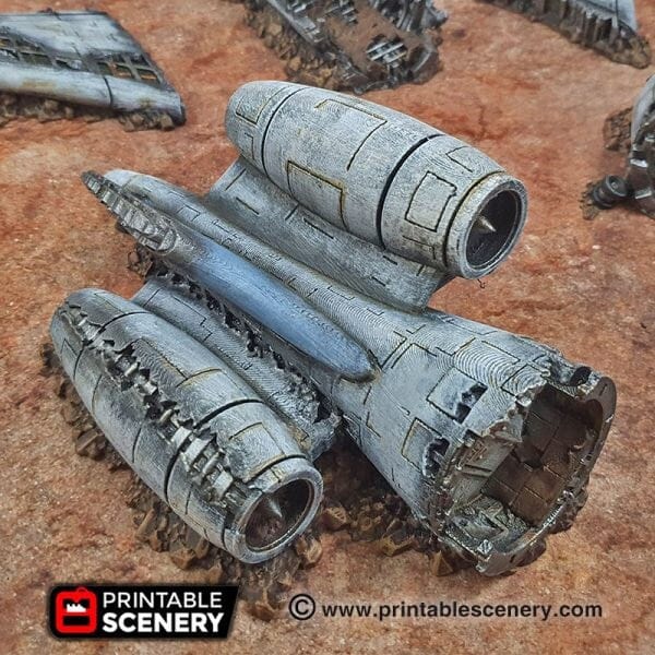 Tabletop Terrain Terrain Crashed Airplane - Apocalyptic Terrain