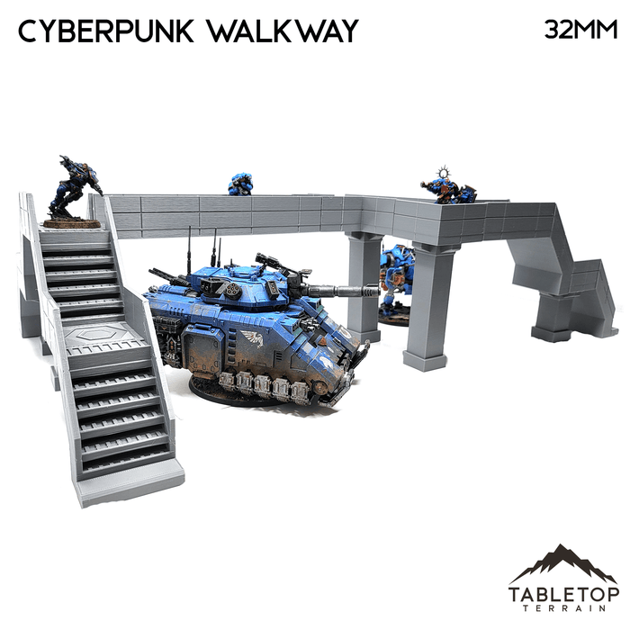 Tabletop Terrain Terrain Cyberpunk Walkway - Cyberpunk Terrain