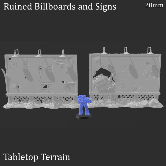 Tabletop Terrain Terrain Ruined Billboards and Signs - Apocalyptic Terrain