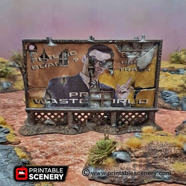 Tabletop Terrain Terrain Ruined Billboards and Signs - Apocalyptic Terrain