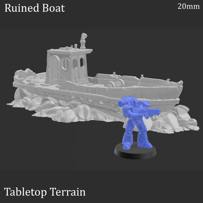 Tabletop Terrain Terrain Ruined Boat - Apocalyptic Terrain