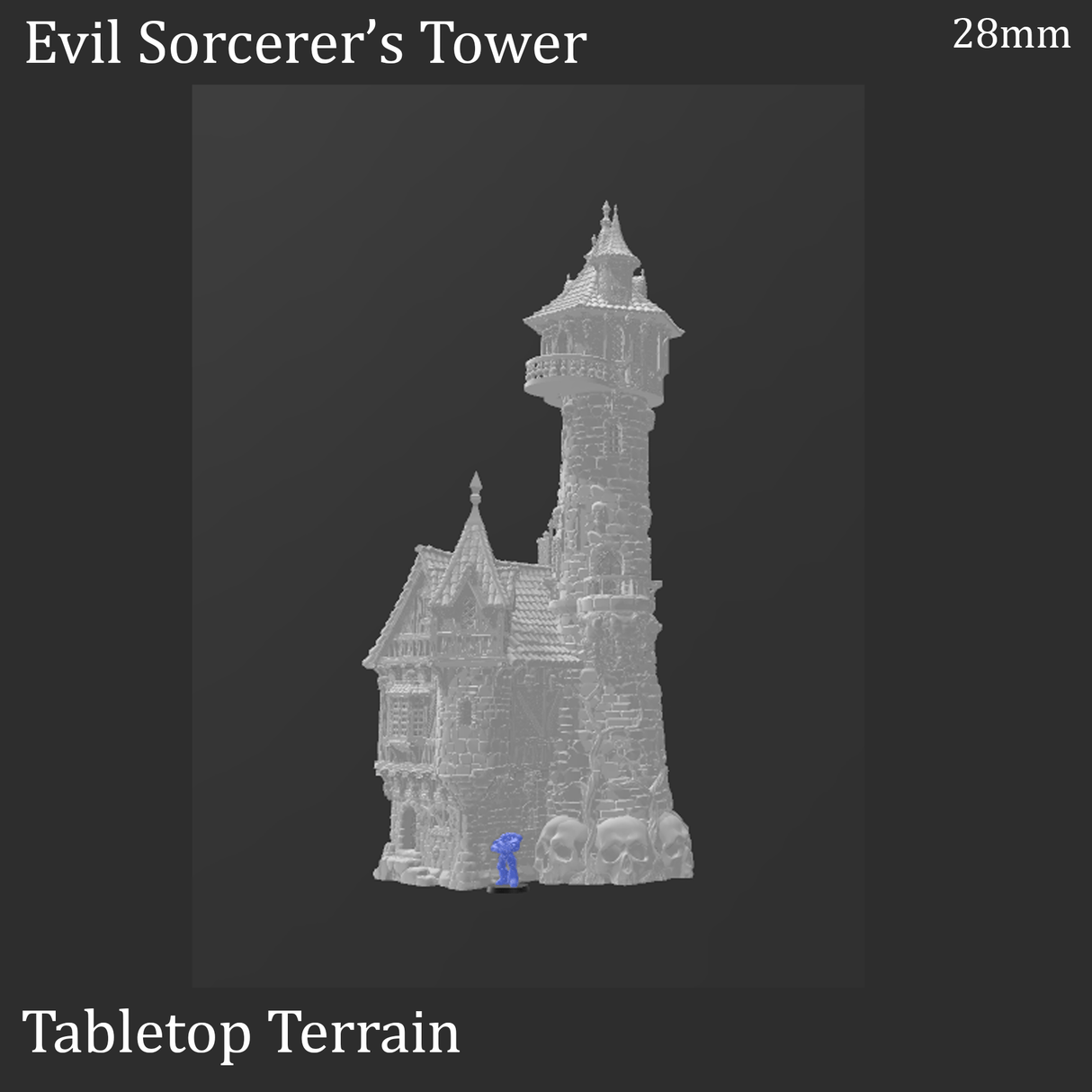 Tabletop Terrain Tower Evil Sorcerer's Tower - Elven Fantasy Tower