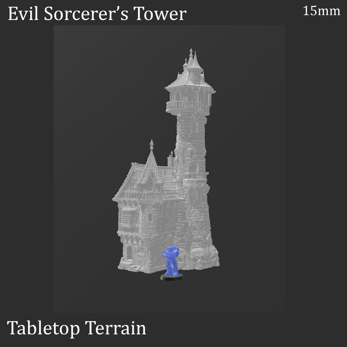 Tabletop Terrain Tower Evil Sorcerer's Tower - Elven Fantasy Tower