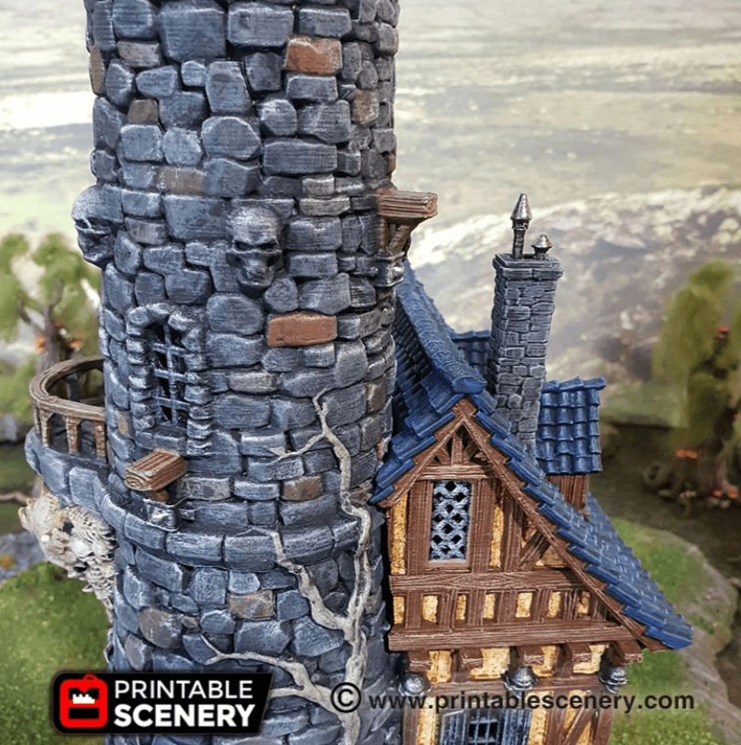 Tabletop Terrain Tower Evil Sorcerer's Tower - Elven Fantasy Tower