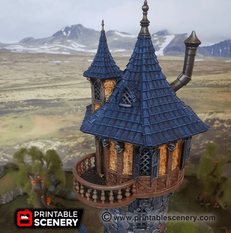 Tabletop Terrain Tower Evil Sorcerer's Tower - Elven Fantasy Tower