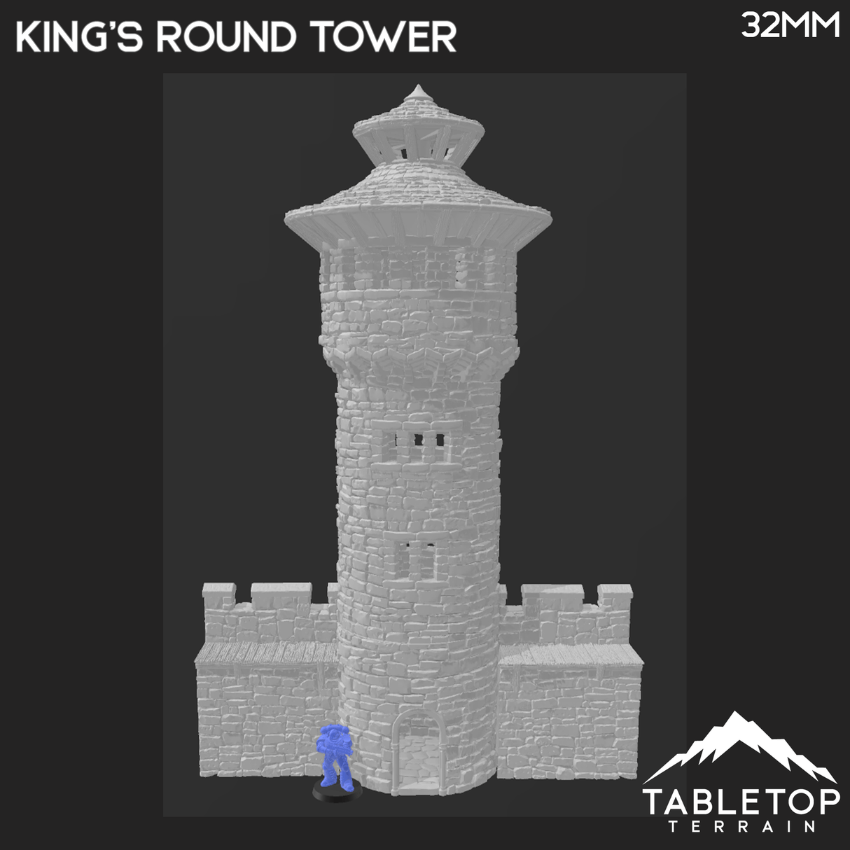 Tabletop Terrain Tower King's Round Tower - Country & King - Fantasy Historical Building