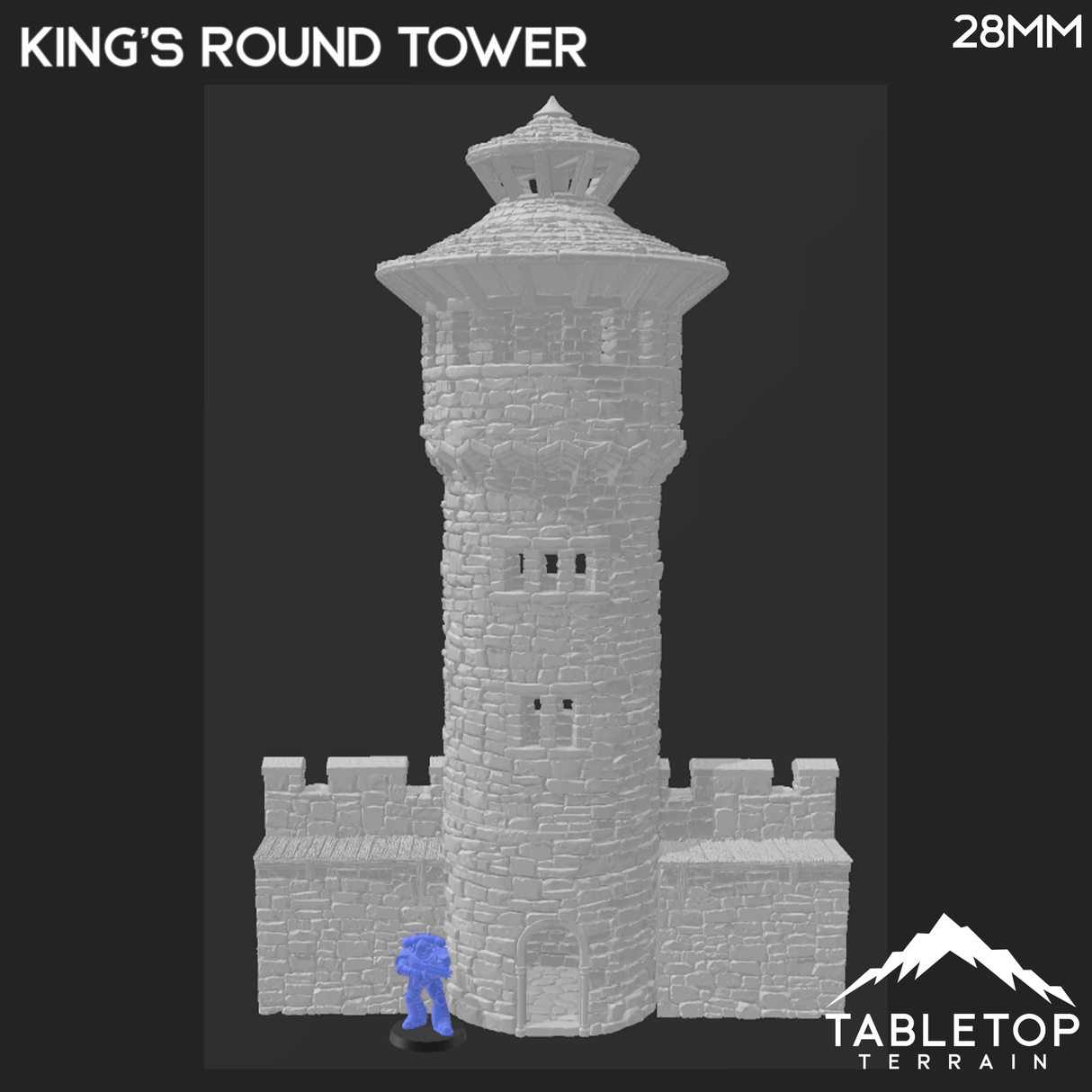 Tabletop Terrain Tower King's Round Tower - Country & King - Fantasy Historical Building