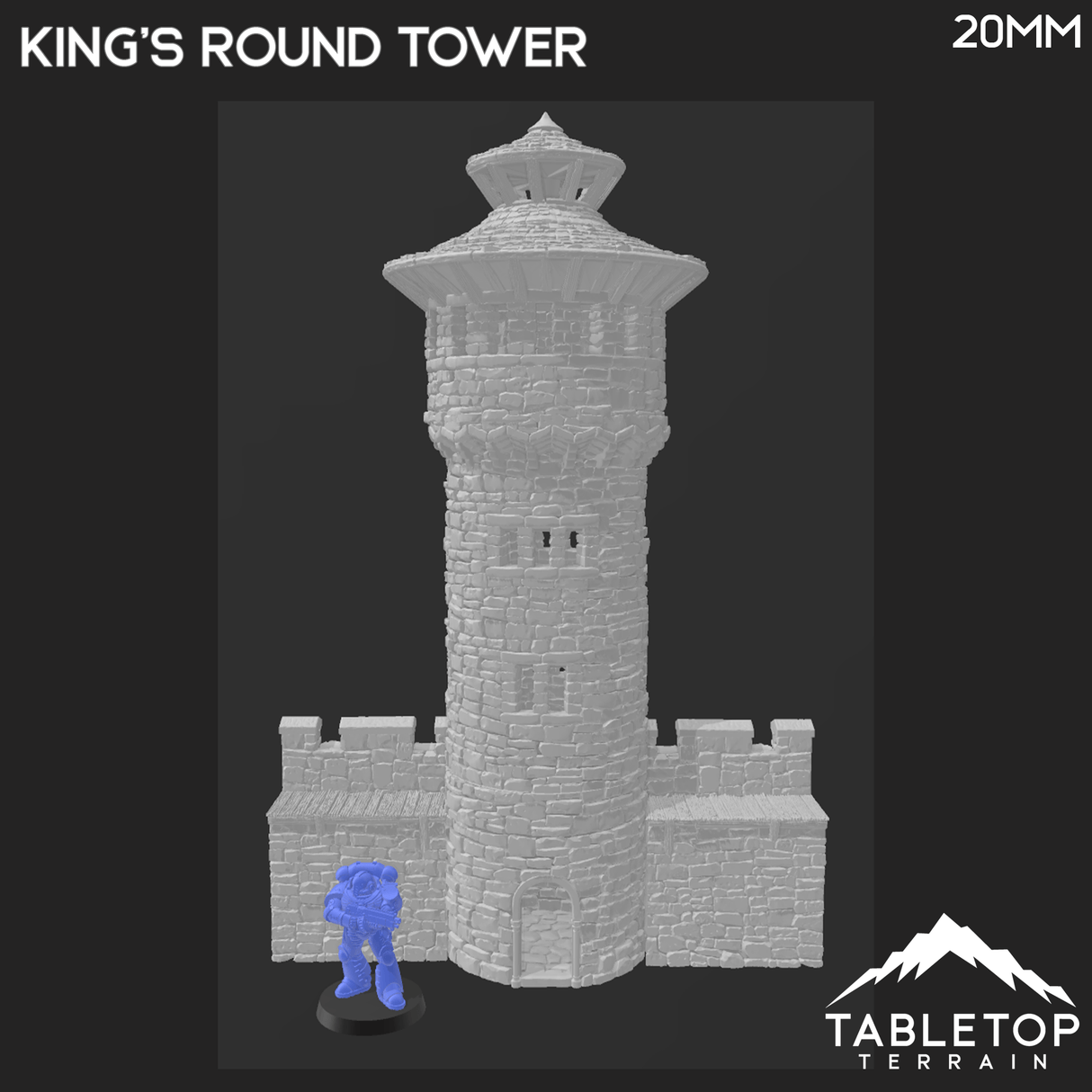 Tabletop Terrain Tower King's Round Tower - Country & King - Fantasy Historical Building