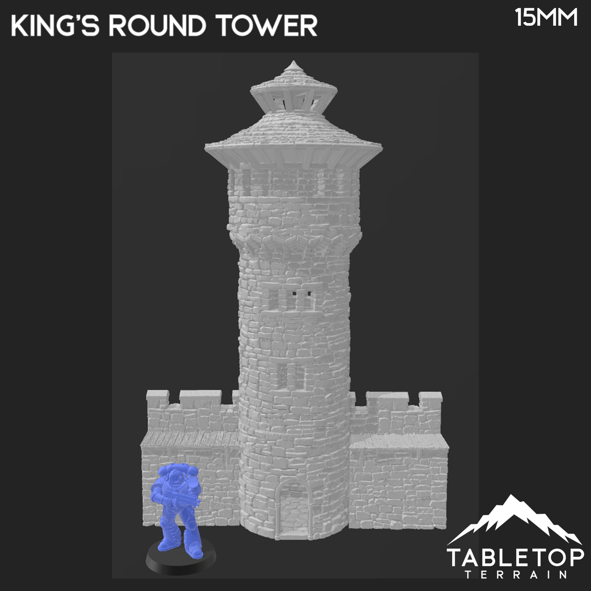 Tabletop Terrain Tower King's Round Tower - Country & King - Fantasy Historical Building