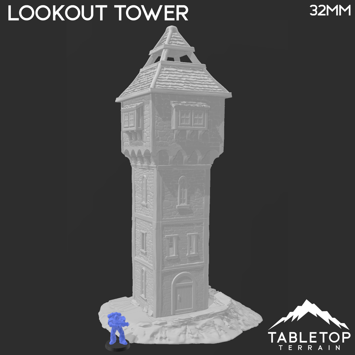 Tabletop Terrain Tower Lookout Tower - Town of Grexdale - Fantasy Tower