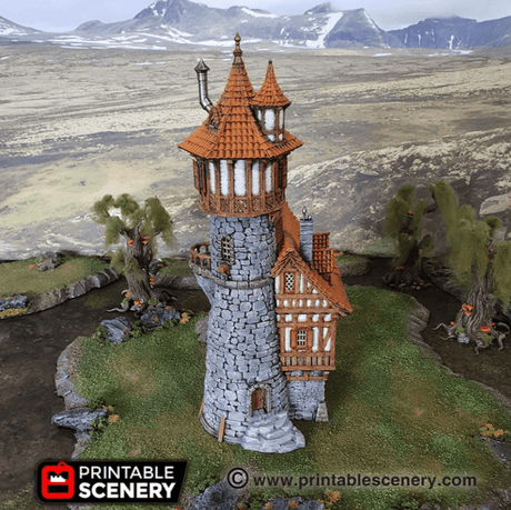 Tabletop Terrain Tower Sorcerer's Tower - Elven Fantasy Tower