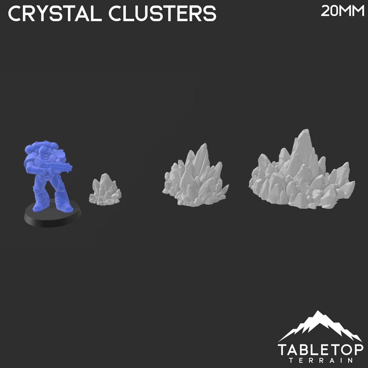 Tabletop Terrain Trees Crystal Clusters - Fantasy Scatter Terrain