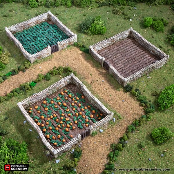 Tabletop Terrain Trees Farm Fields - Country & King - Fantasy Historical Terrain