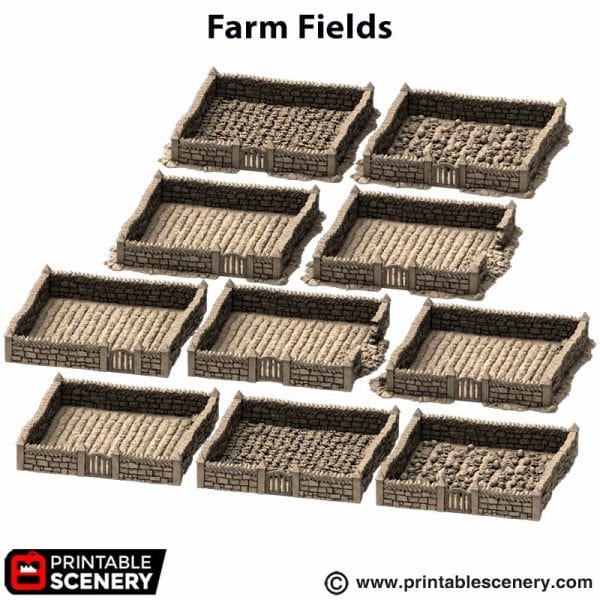 Tabletop Terrain Trees Farm Fields - Country & King - Fantasy Historical Terrain