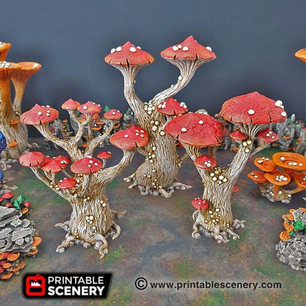 Tabletop Terrain Trees Magic Mushrooms - Fantasy Scatter Terrain / Trees