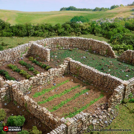Tabletop Terrain Walls Country High Walls / Low Walls - Country & King - Fantasy Historical Walls