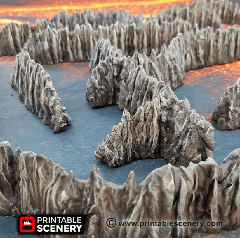 Tabletop Terrain Walls Dark Caverns  - Fantasy Scatter Terrain