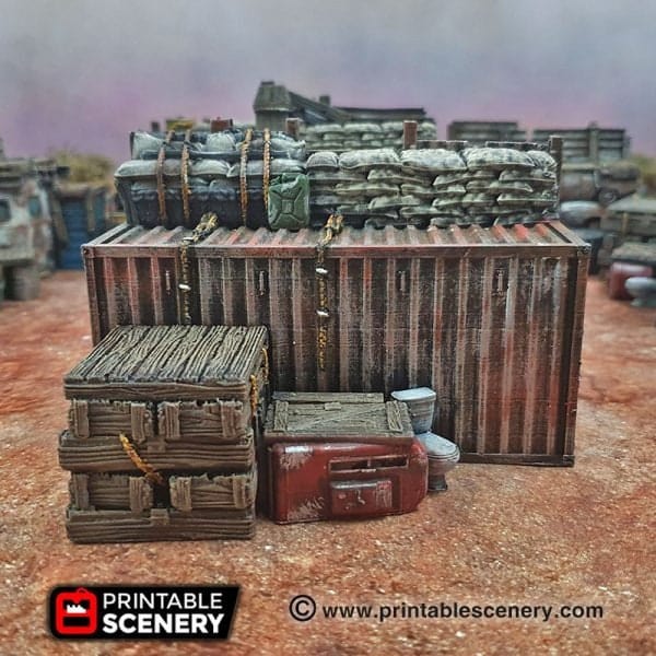 Tabletop Terrain Walls Junkfort Ramparts - Apocalyptic Terrain