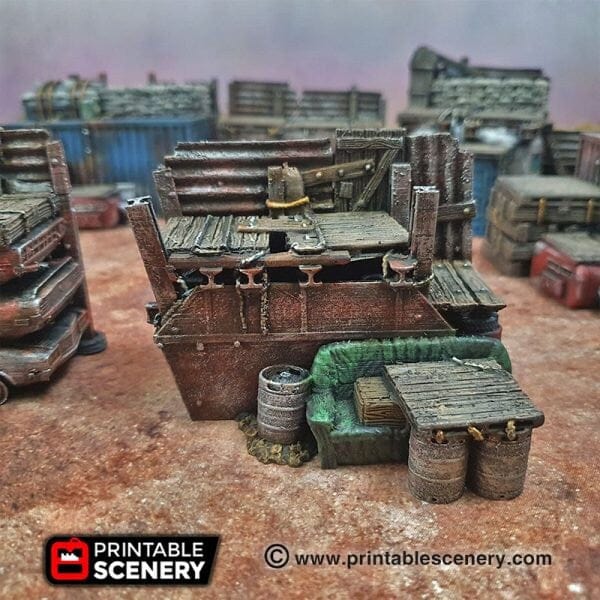 Tabletop Terrain Walls Junkfort Ramparts - Apocalyptic Terrain